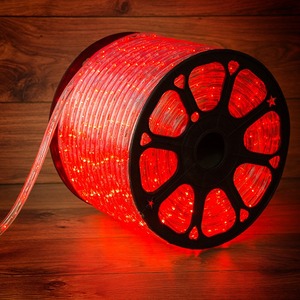 Дюралайт Neon-Night 121-122-4 LED, постоянное свечение (2W) - красный Эконом 24 LED/м, бухта 100м