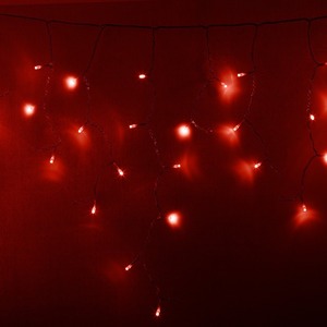 Гирлянда Айсикл (бахрома) Neon-Night 255-052 светодиодный, 2,4 х 0,6 м, прозрачный провод, 230 В, диоды красные, 88 LED