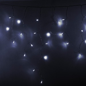 Гирлянда Айсикл (бахрома) Neon-Night 255-055 светодиодный, 2,4 х 0,6 м, прозрачный провод, 230 В, диоды белые, 88 LED