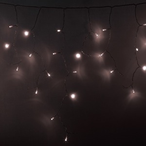 Гирлянда Айсикл (бахрома) Neon-Night 255-056 светодиодный, 2,4 х 0,6 м, прозрачный провод, 230 В, диоды ТЕПЛЫЙ БЕЛЫЙ, 88 LED