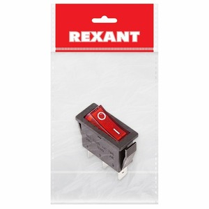Выключатель клавишный Rexant 36-2210-1 250V 15А (3с) ON-OFF красный с подсветкой, 1шт