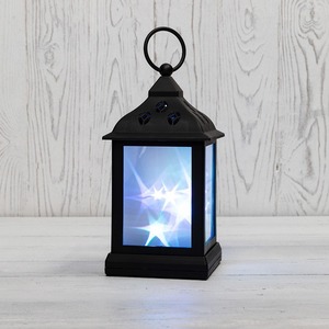 Декоративный фонарь Neon-Night 513-064 11х11х22,5 см, черный корпус, цвет свечения RGB с эффектом мерцания