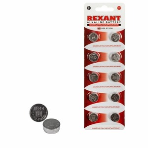 Батарейка Rexant 30-1028 LR44, AG13, LR1154, G13, A76, GP76A, 357, SR44W (10 штук)