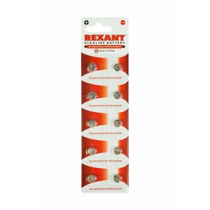 Батарейка Rexant 30-1038 LR41, AG3, LR736, G3, 192, GP92A, 392, SR41W (10 штук)