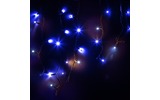 Гирлянда Айсикл (бахрома) Neon-Night 255-233 светодиодный, 4,0 х 0,6 м, с эффектом мерцания, черный провод КАУЧУК, 230 В, диоды синие