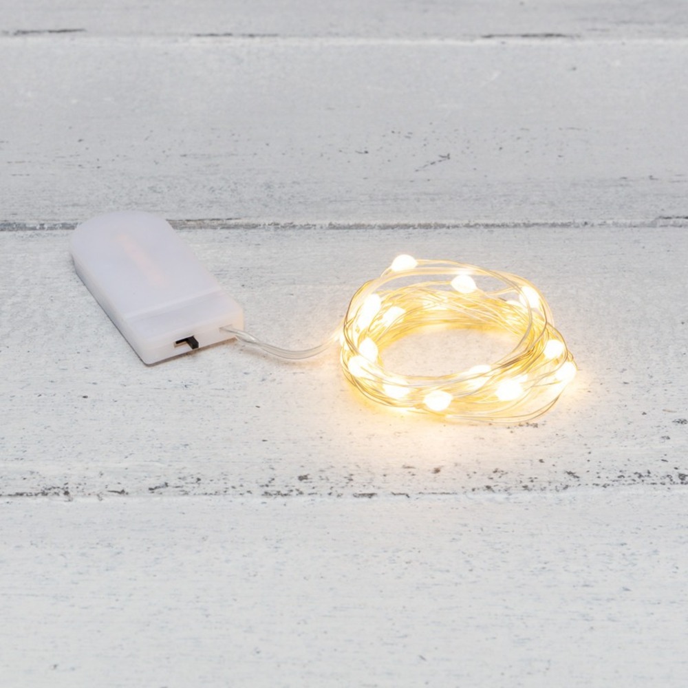 Гирлянда «Роса» Neon-Night 302-006 с крупными каплями 2 м, 20 LED, теплое белое свечение, 2хCR2032 в комплекте