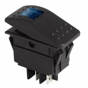 Выключатель клавишный Rexant 36-4466 24V 35А (4с) ON-OFF синий с подсветкой, 10шт