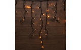 Гирлянда «Айсикл» («Бахрома») Neon-Night 255-216 светодиодная 3,2х0,9 м, 120 LED, черный провод каучук, теплое белое свечение