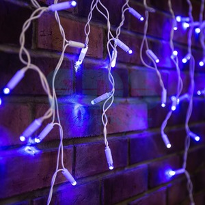 Гирлянда Айсикл Neon-Night 255-163 4,8х0,6 м, с эффектом мерцания, белый ПВХ, 176LED, цвет Синий, 230В