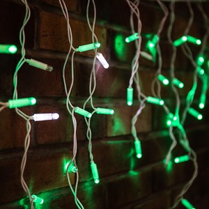 Гирлянда Айсикл Neon-Night 255-164 4,8х0,6 м, с эффектом мерцания, белый ПВХ, 176LED, цвет Зелёный, 230В