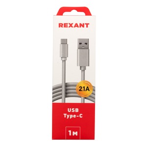 Кабель USB Rexant 18-1895 USB-Type-C 2 A, белый ПВХ 1.0m