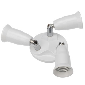 Сетевой переходник Rexant 11-8863 Разветвитель цокольный Е27-3хЕ27 (поворотный цоколь) белый