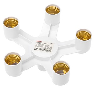 Сетевой переходник Rexant 11-8865 Разветвитель цокольный Е27-5хЕ27 белый