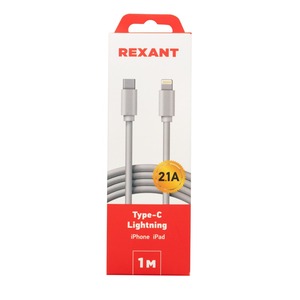 Кабель USB Rexant 18-1898 Type-C-Lightning 2 A, белый ПВХ 1.0m