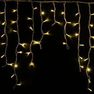 Гирлянда Айсикл (бахрома) Neon-Night 255-281 светодиодный, 5,6 х 0,9 м, белый провод КАУЧУК, 230 В, диоды желтые, 240 LED