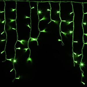 Гирлянда Айсикл (бахрома) Neon-Night 255-284 светодиодный, 5,6 х 0,9 м, белый провод КАУЧУК, 230 В, диоды зеленые, 240 LED