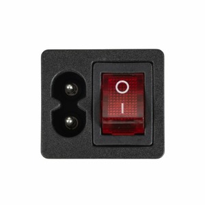 Выключатель клавишный Rexant 36-2285 250V 6А (4с) ON-OFF красный с подсветкой и штекером C8 2PIN, 10шт