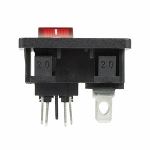 Выключатель клавишный Rexant 36-2285 250V 6А (4с) ON-OFF красный с подсветкой и штекером C8 2PIN, 10шт