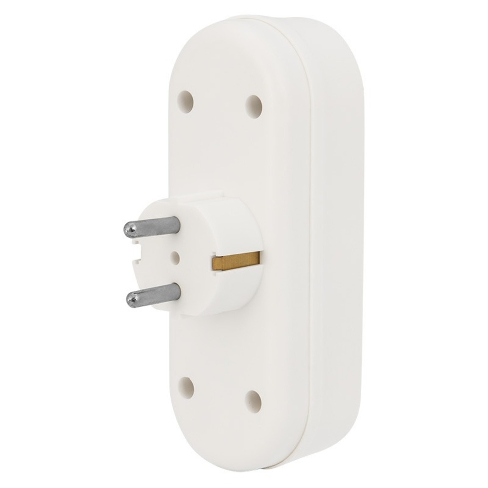 Тройник электрический линейный Rexant 11-1079 16 А с заземлением белый