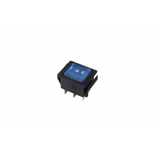 Выключатель клавишный Rexant 36-2391 250V 15А (6с) ON-OFF-ON синий с подсветкой и нейтралью, 10шт