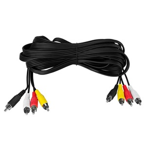 Шнур 4 RCA - 4 RCA Rexant 17-0306 длина 7 метров, черный (10 штук)