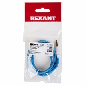 Аудиокабель AUX 3.5 мм Rexant 18-4072 в тканевой оплетке 1 м синий (10 штук)