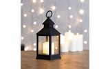 Декоративный фонарь со свечкой Neon-Night 513-051 черный корпус, размер 10.5х10.5х24 см, цвет ТЕПЛЫЙ БЕЛЫЙ