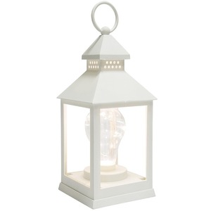 Декоративный фонарь с лампочкой Neon-Night 513-052 белый корпус, размер 10.5х10.5х24 см, цвет ТЕПЛЫЙ БЕЛЫЙ