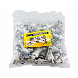 Переход штекер BNC - гнездо F PROconnect 05-3201-4 (50 штук)