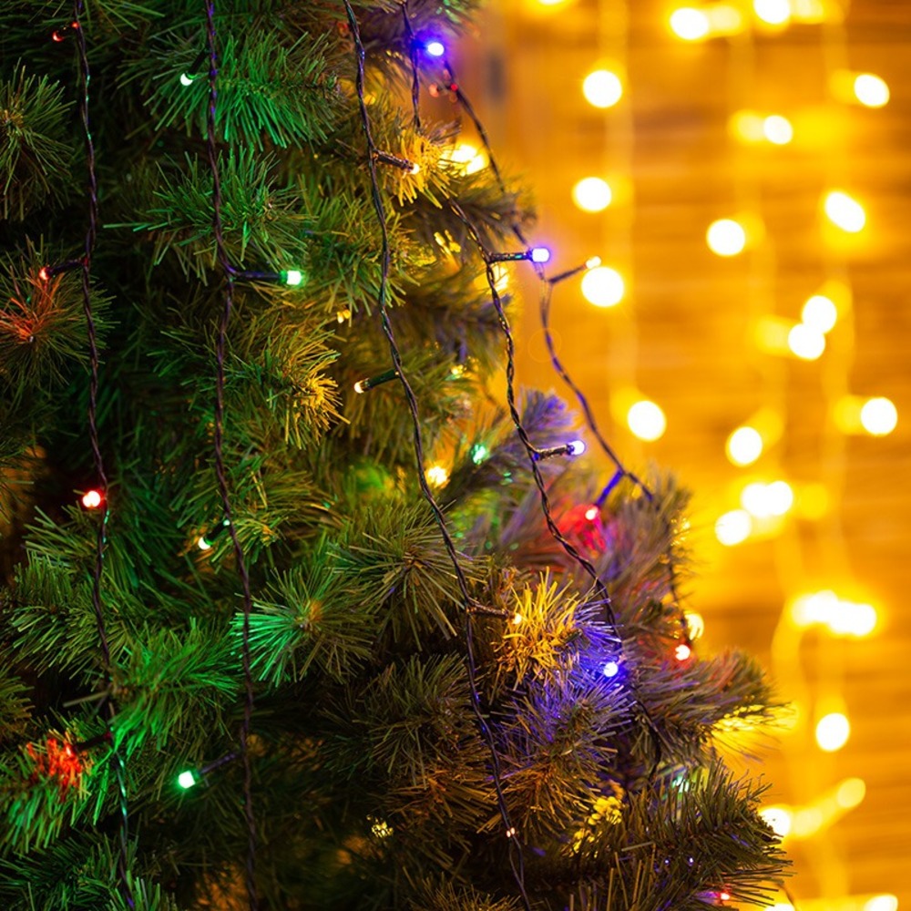 Елочная гирлянда с кольцом Neon-Night 235-079 7 нитей по 1,5 метра, цвет диодов мультиколор, не соединяется