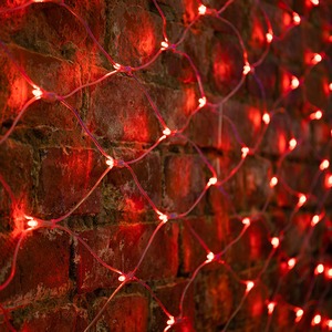 Гирлянда Сеть Neon-Night 215-042 2х1,5м, свечение с динамикой, прозрачный ПВХ, 288 LED, 230 В, цвет Красный