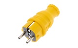 Вилка электрическая Rexant 111-014 Вилка прямая влагозащищенная, c/з, 16А. IP44, каучук желтая