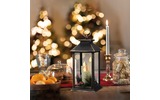 Декоративный фонарь со свечкой и шишкой Neon-Night 513-048 бронзовый корпус, размер 14x14x27 см, цвет теплый белый