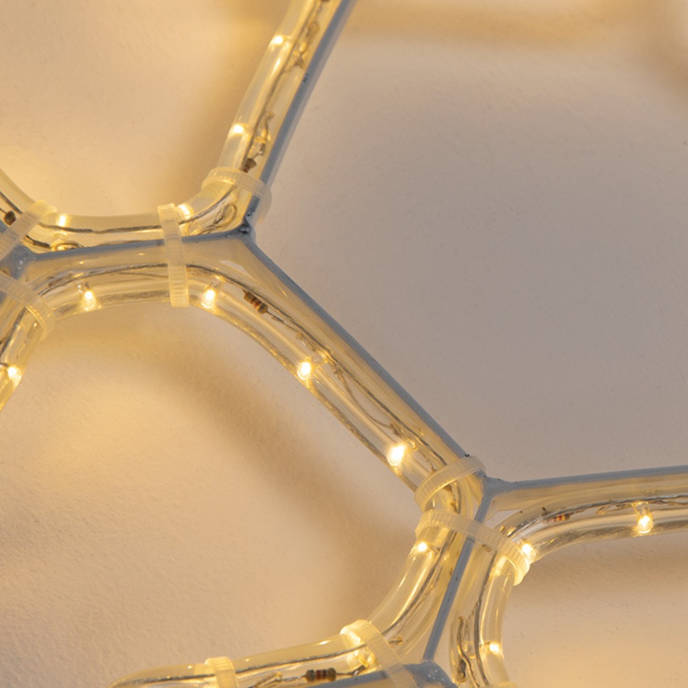 Световая фигура Neon-Night 501-210 Фигура Снежинка, цвет ТЕПЛЫЙ БЕЛЫЙ, размер 30х28см