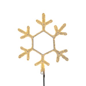 Световая фигура Neon-Night 501-210 Фигура Снежинка, цвет ТЕПЛЫЙ БЕЛЫЙ, размер 30х28см