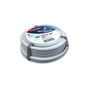 Кабель и провод электрический Rexant 01-8036-5 Провод соединительный ПВС 2x2,5 мм, длина 5 метров, ГОСТ 7399-97