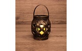 Декоративный фонарь со свечкой Neon-Night 513-055 плетеный корпус, бронза, размер 14х14х16,5 см, цвет теплый белый