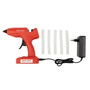 Клеевой пистолет Rexant 12-1553 Пистолет клеевой, 60 Вт, 11 мм, ЭКСПЕРТ, аккумуляторный