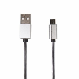 USB кабель microUSB Rexant 18-4241 в металлической оплетке серебристый 1м (10 штук)