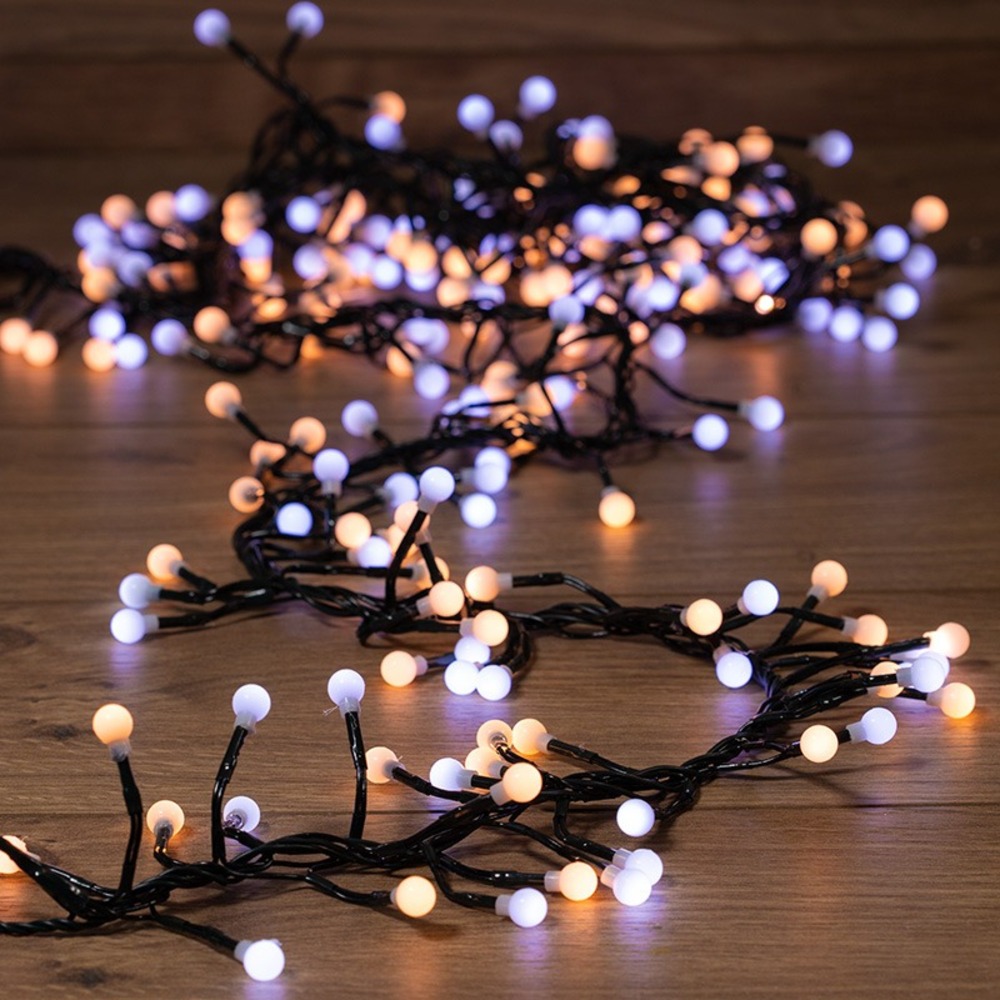 Гирлянда «Мишура LED» Neon-Night 303-608 3 м, темно-зеленый ПВХ, 288 диодов, цвет белый + теплый белый