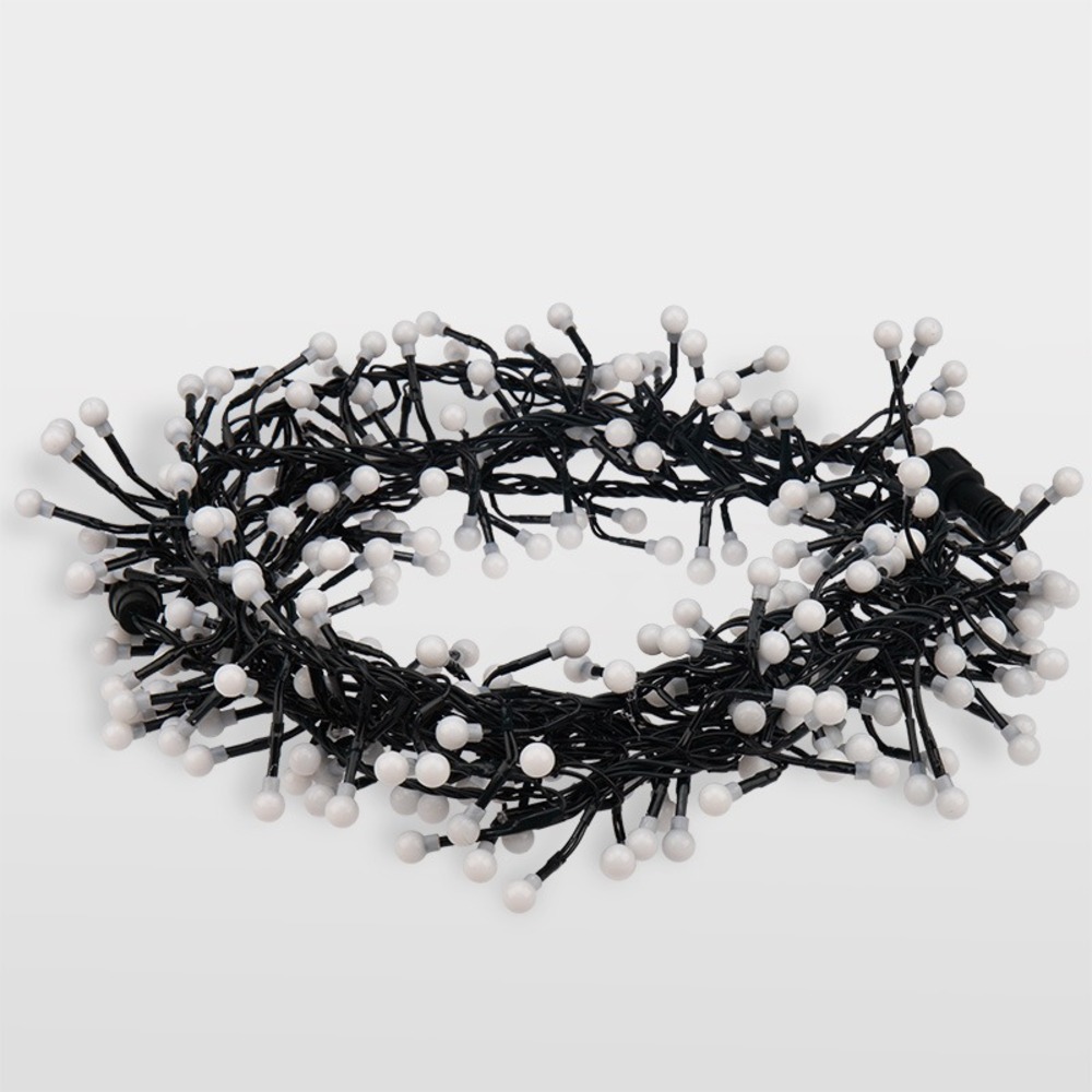 Гирлянда «Мишура LED» Neon-Night 303-608 3 м, темно-зеленый ПВХ, 288 диодов, цвет белый + теплый белый