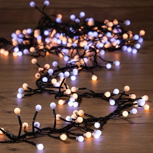 Гирлянда «Мишура LED» Neon-Night 303-608 3 м, темно-зеленый ПВХ, 288 диодов, цвет белый + теплый белый