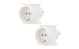 Набор тройников электрических универсальных Rexant 11-1080-2 16 А, одно гнездо с заземлением, белый (2 шт./уп.)