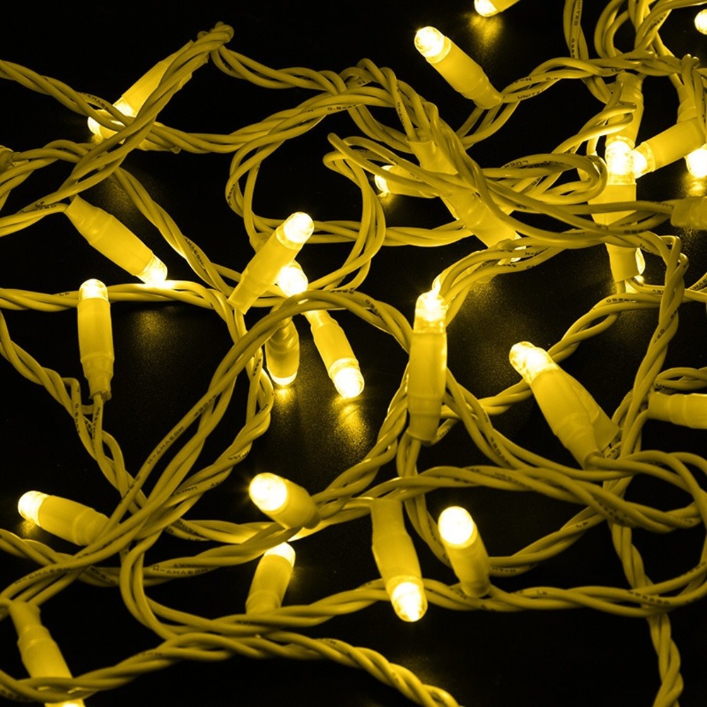 Гирлянда Нить Neon-Night 305-161 10м, постоянное свечение, белый ПВХ, 230В, цвет Жёлтый