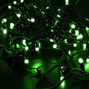 Гирлянда Нить Neon-Night 305-174 10м, постоянное свечение, черный ПВХ, 230В, цвет  Зелёный