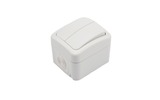 Выключатель двухклавишный Kranz KR-78-0602 Mini OG открытой установки, IP54 белый