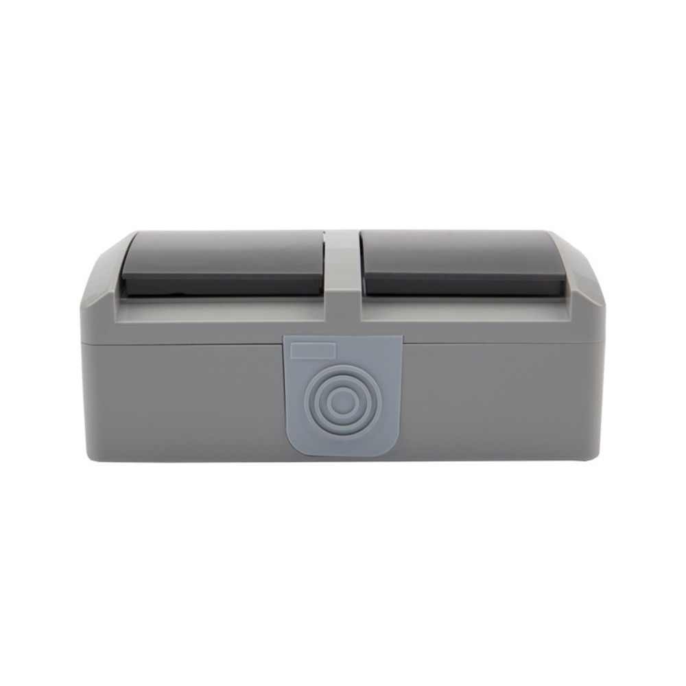 Блок из 2 розеток горизонтальный Kranz KR-78-0614 INDUSTRIAL открытой установки с заземлением, керамика, IP54 серый