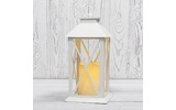 Декоративный фонарь со свечой Neon-Night 513-046 14x14x29 см, белый корпус, теплый белый цвет свечения