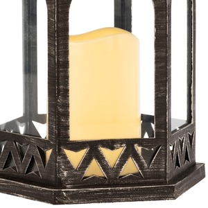 Декоративный фонарь со свечой Neon-Night 513-056 18x16.5x31 см, черный корпус, теплый белый цвет свечения