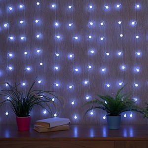 Гирлянда Светодиодный Дождь Neon-Night 235-045 1,5*1,5 м, с насадками шарики, свечение с динамикой, 230 В, диоды Белый